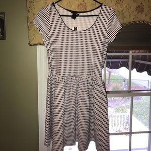 NWT Aqua Navy and White Checked skater dress